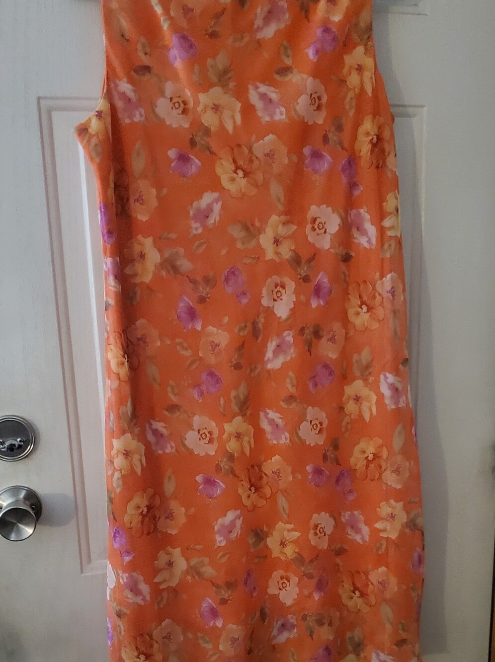 Vintage Kari's Korner Orange Floral A-Line Women's Dress